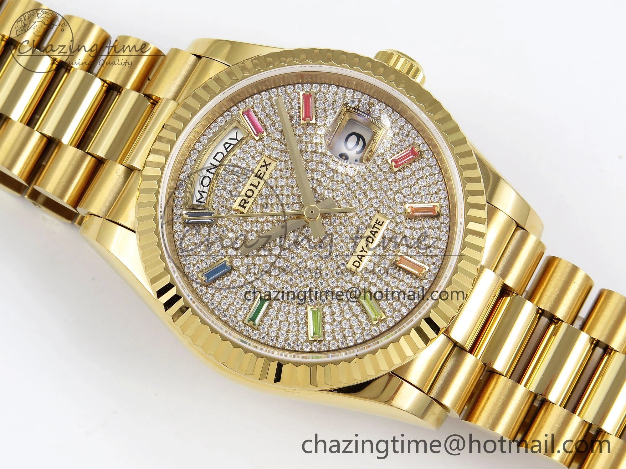 Modern Day Date 36 YG TWSF Best Edition Diamonds Dial on YG Bracelet A 1617