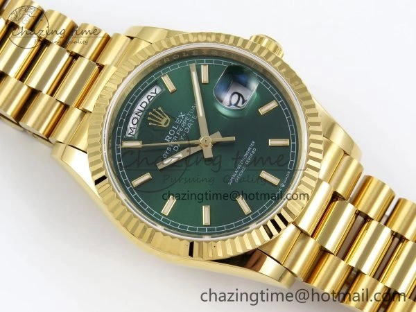 Day Date 36 YG TWSF Best Edition Green Dial on YG Bracelet A Modern 1612