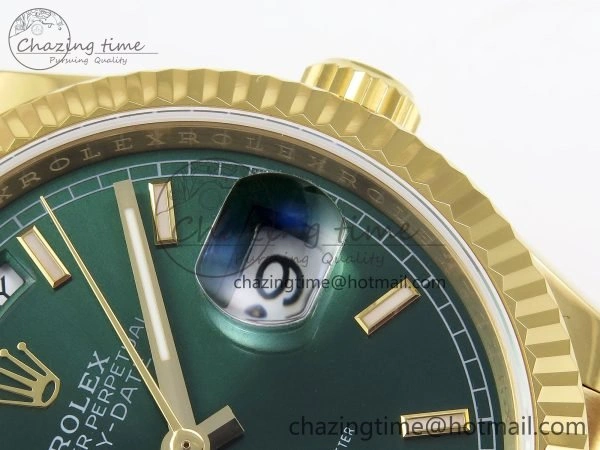 Day Date 36 YG TWSF Best Edition Green Dial on YG Bracelet A Modern 1612
