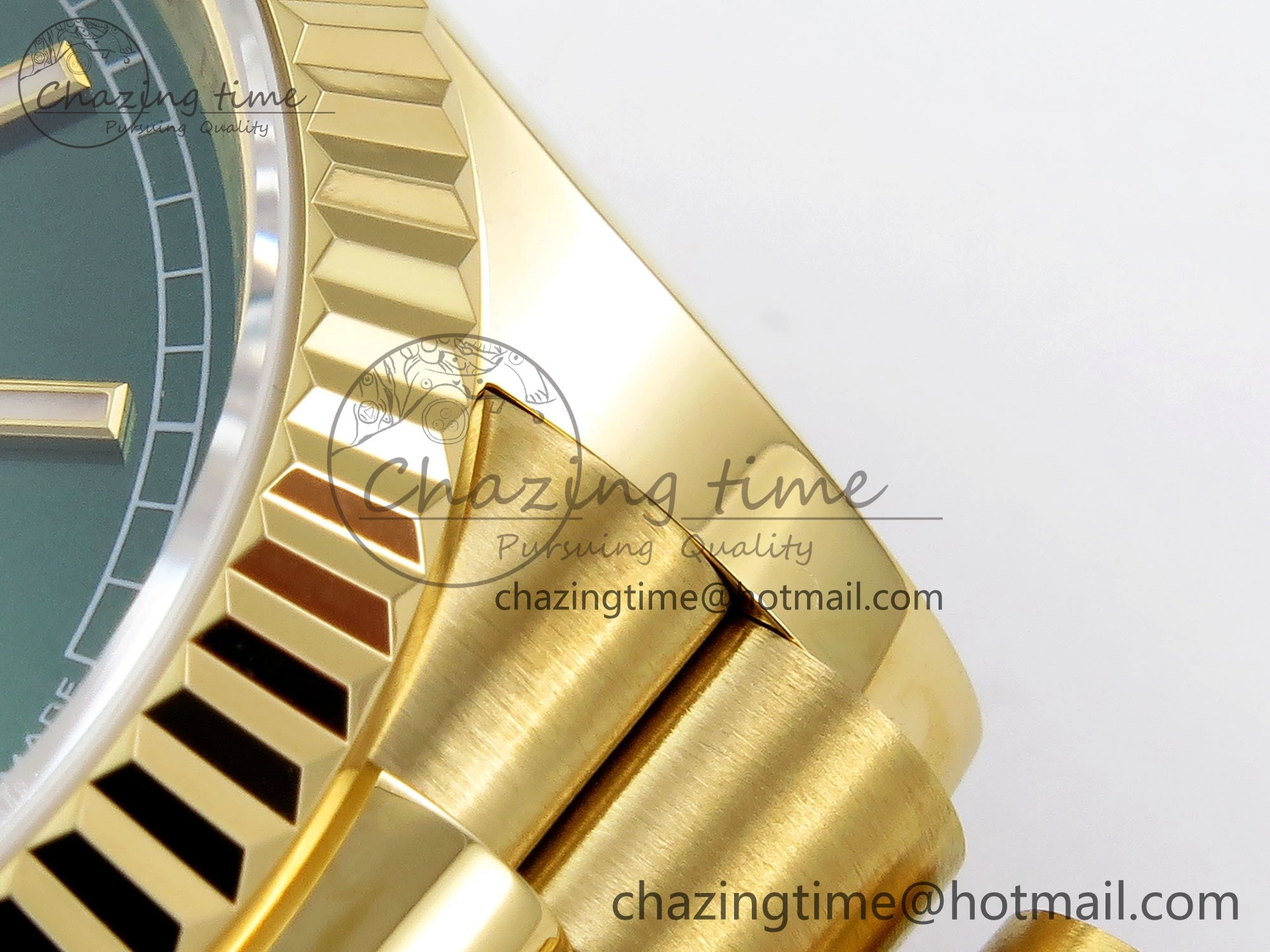 Day Date 36 YG TWSF Best Edition Green Dial on YG Bracelet A Modern 1612