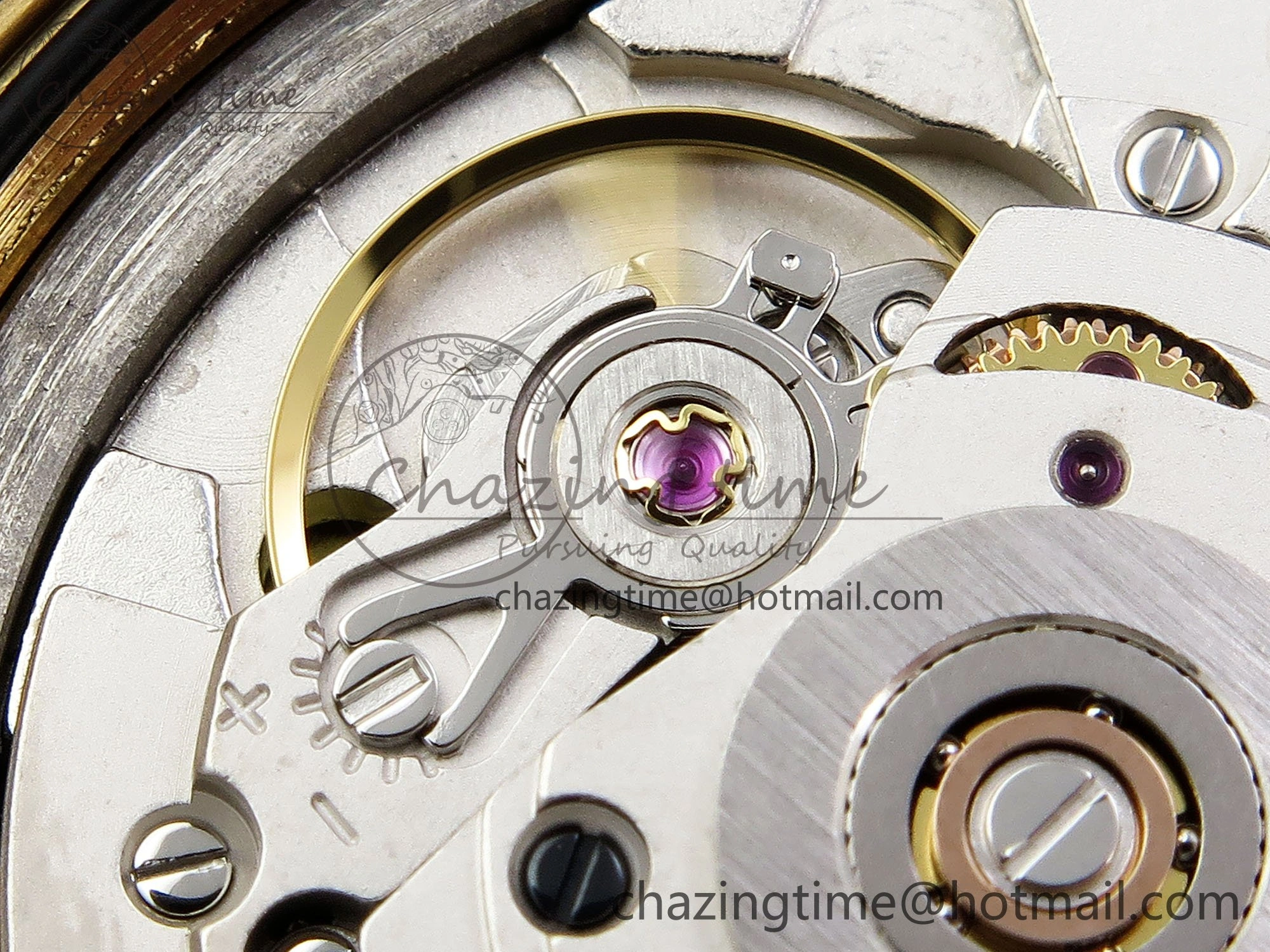 TopPick Day Date 36 YG TWSF Best Edition Orange Red Roman Diamonds Dial on YG Bracelet A 1615