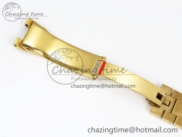 TopPick Day Date 36 YG TWSF Best Edition Orange Red Roman Diamonds Dial on YG Bracelet A 1615