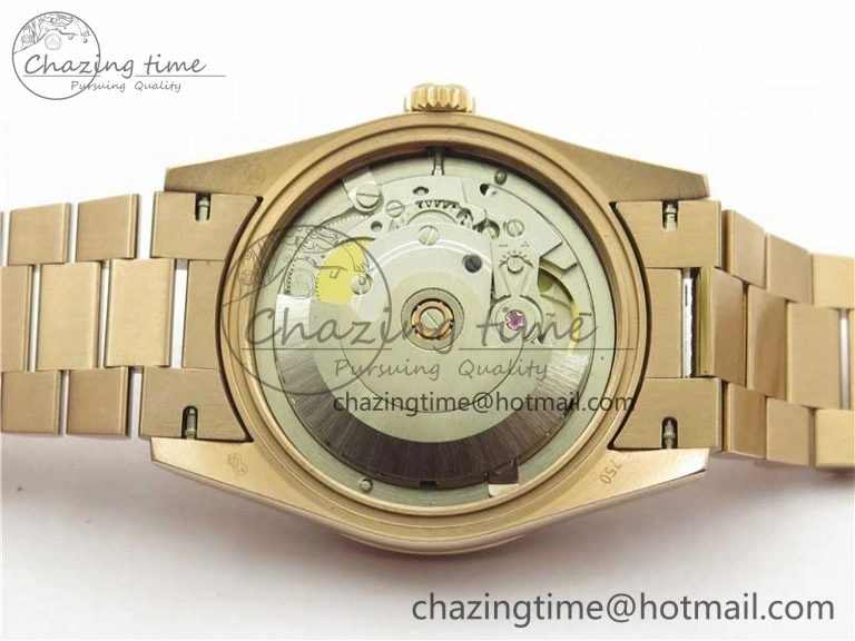 Day-Date 36mm 128235 RG Crystal BP Best Edition Brown Crystal Marker Dial on RG President Bracelet A Stylish 2683