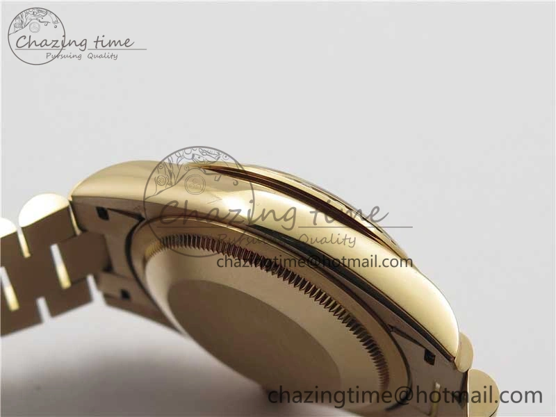 WrinkleFree Day-Date 36mm 128235 RG Crystal BP Best Edition RG Crystal Marker Dial on RG President Bracelet A 10356