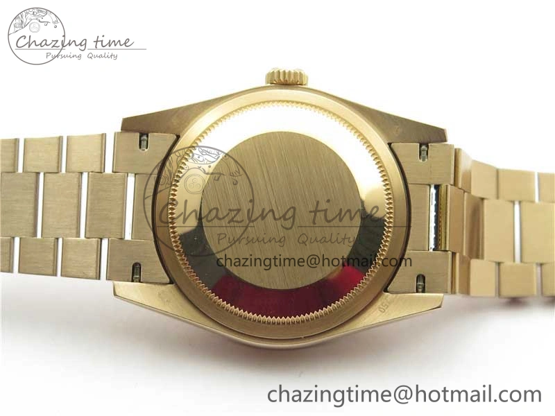 WrinkleFree Day-Date 36mm 128235 RG Crystal BP Best Edition RG Crystal Marker Dial on RG President Bracelet A 10356