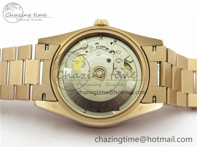 WrinkleFree Day-Date 36mm 128235 RG Crystal BP Best Edition RG Crystal Marker Dial on RG President Bracelet A 10356