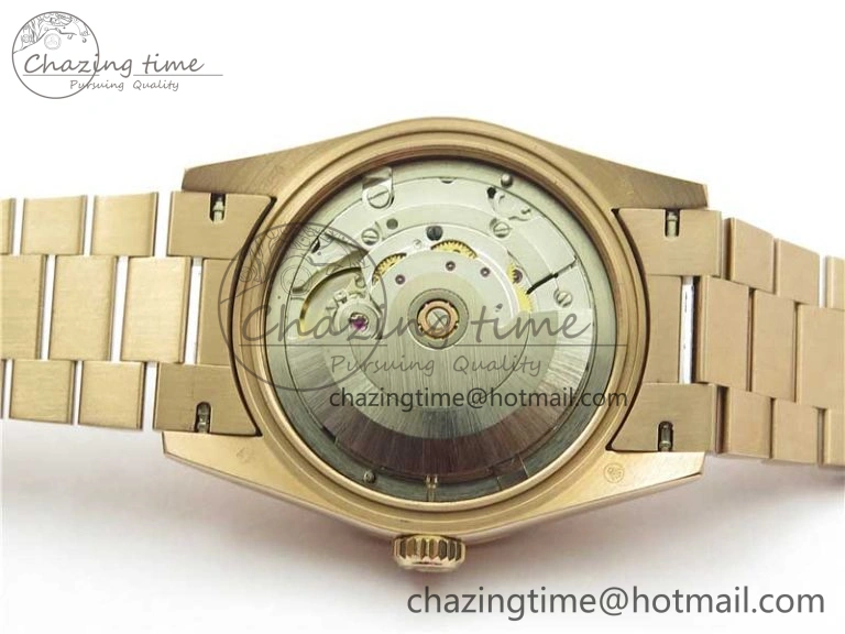 WrinkleFree Day-Date 36mm 128235 RG Crystal BP Best Edition RG Crystal Marker Dial on RG President Bracelet A 10356