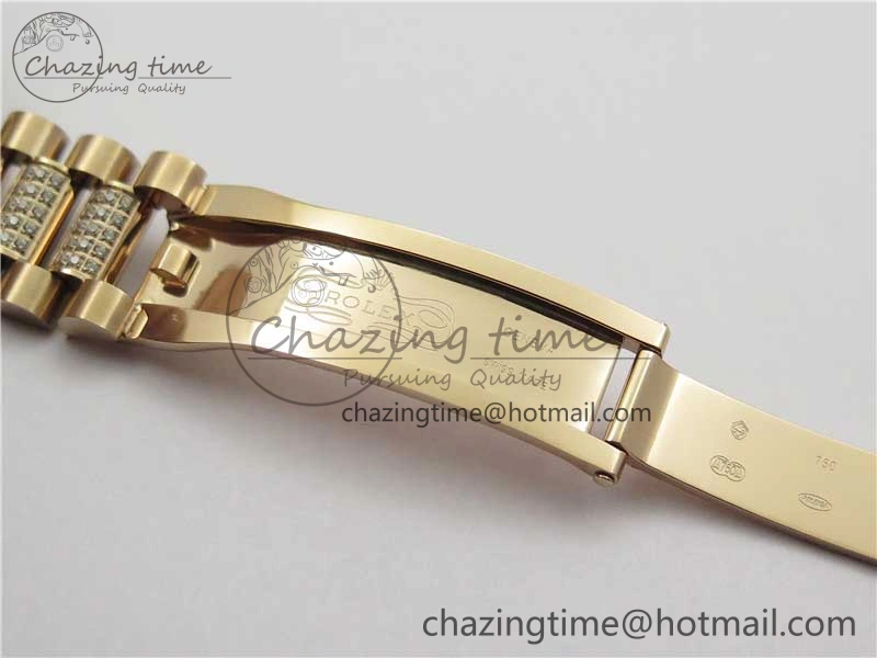 WrinkleFree Day-Date 36mm 128235 RG Crystal BP Best Edition RG Crystal Marker Dial on RG President Bracelet A 10356