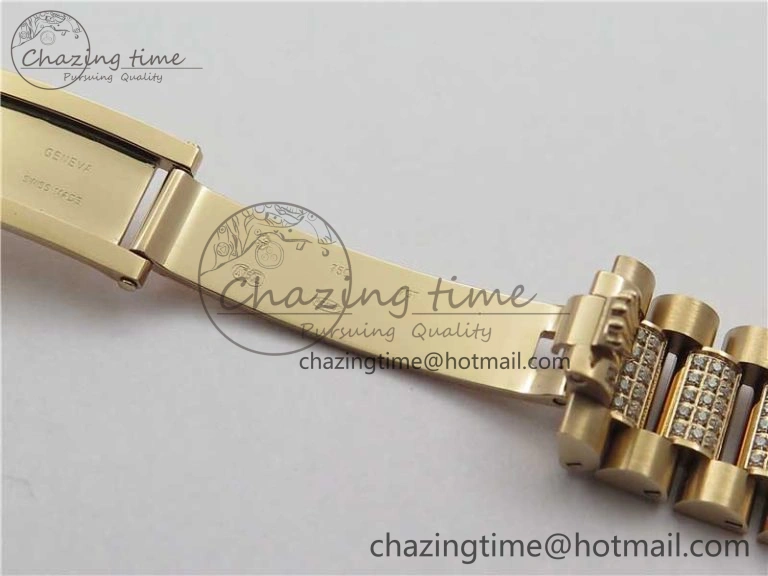 WrinkleFree Day-Date 36mm 128235 RG Crystal BP Best Edition RG Crystal Marker Dial on RG President Bracelet A 10356