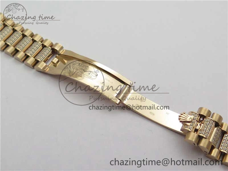 WrinkleFree Day-Date 36mm 128235 RG Crystal BP Best Edition RG Crystal Marker Dial on RG President Bracelet A 10356