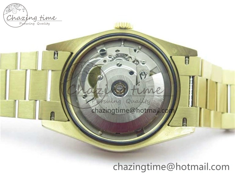 HighPerformance Day-Date 36mm 128235 YG Crystal BP Best Edition Green Crystal Marker Dial on YG President Bracelet A 2671
