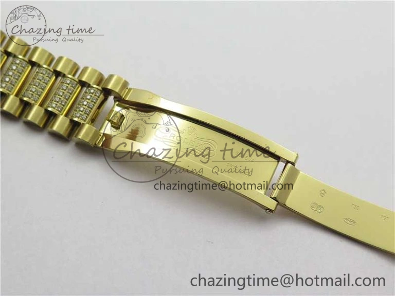 HighPerformance Day-Date 36mm 128235 YG Crystal BP Best Edition Green Crystal Marker Dial on YG President Bracelet A 2671