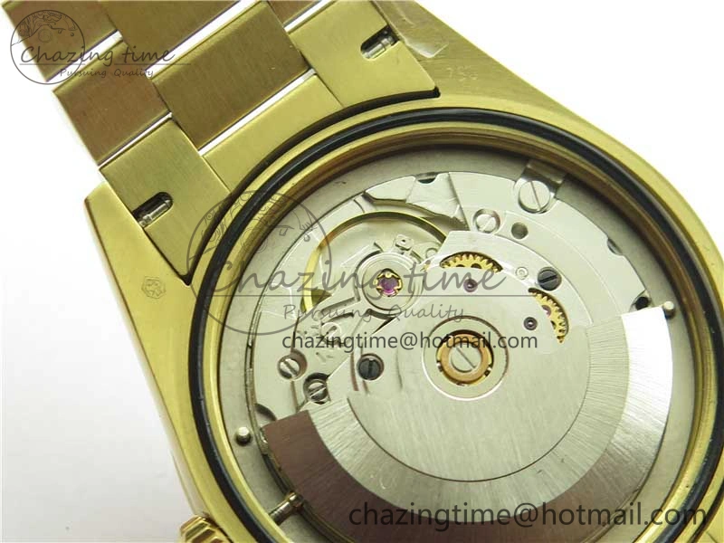 Lightweight Day-Date 36mm 128235 YG Crystal BP Best Edition Silver Crystal Marker Dial on YG President Bracelet A 2676