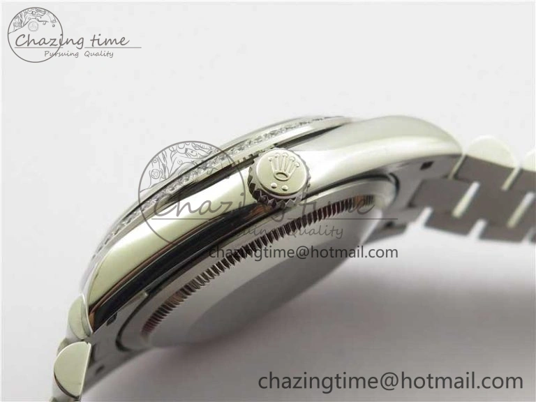 Chic Day-Date 36mm 128239 SS Crystal BP Best Edition Gray Crystal Marker Dial on SS President Bracelet A 10348
