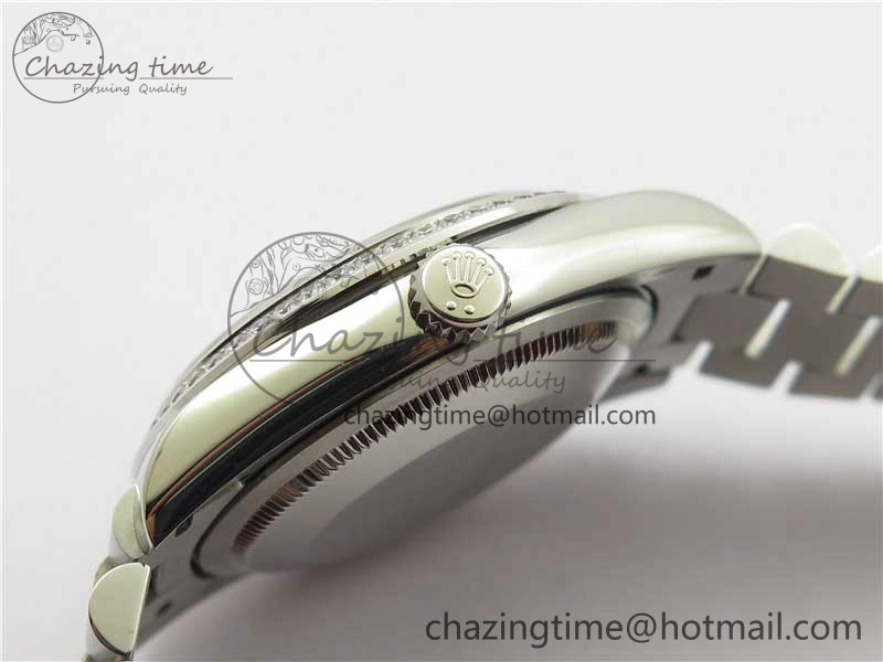 Chic Day-Date 36mm 128239 SS Crystal BP Best Edition Gray Crystal Marker Dial on SS President Bracelet A 10348