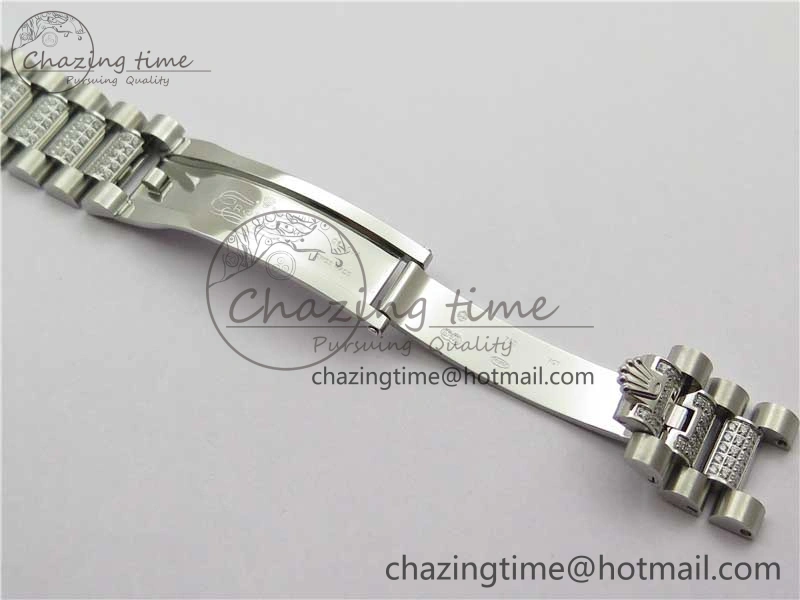 Day-Date 36mm 128239 SS Crystal BP Best Edition Silver Crystal Marker Dial on SS President Bracelet A Reliable 2678