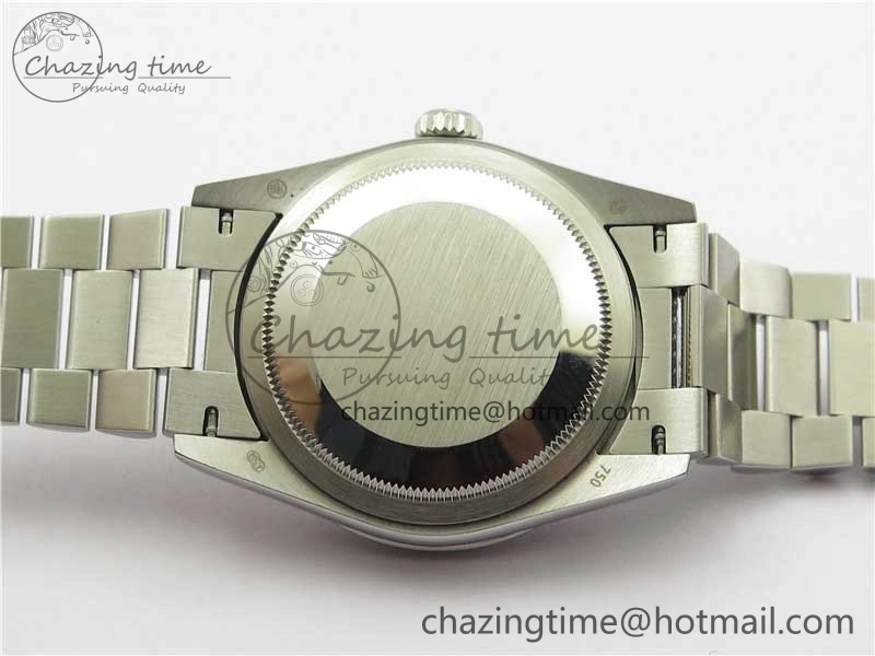 Snug Day-Date 36mm 128239 SS Crystal BP Best Edition White MOP Crystal Marker Dial on SS President Bracelet A 2682