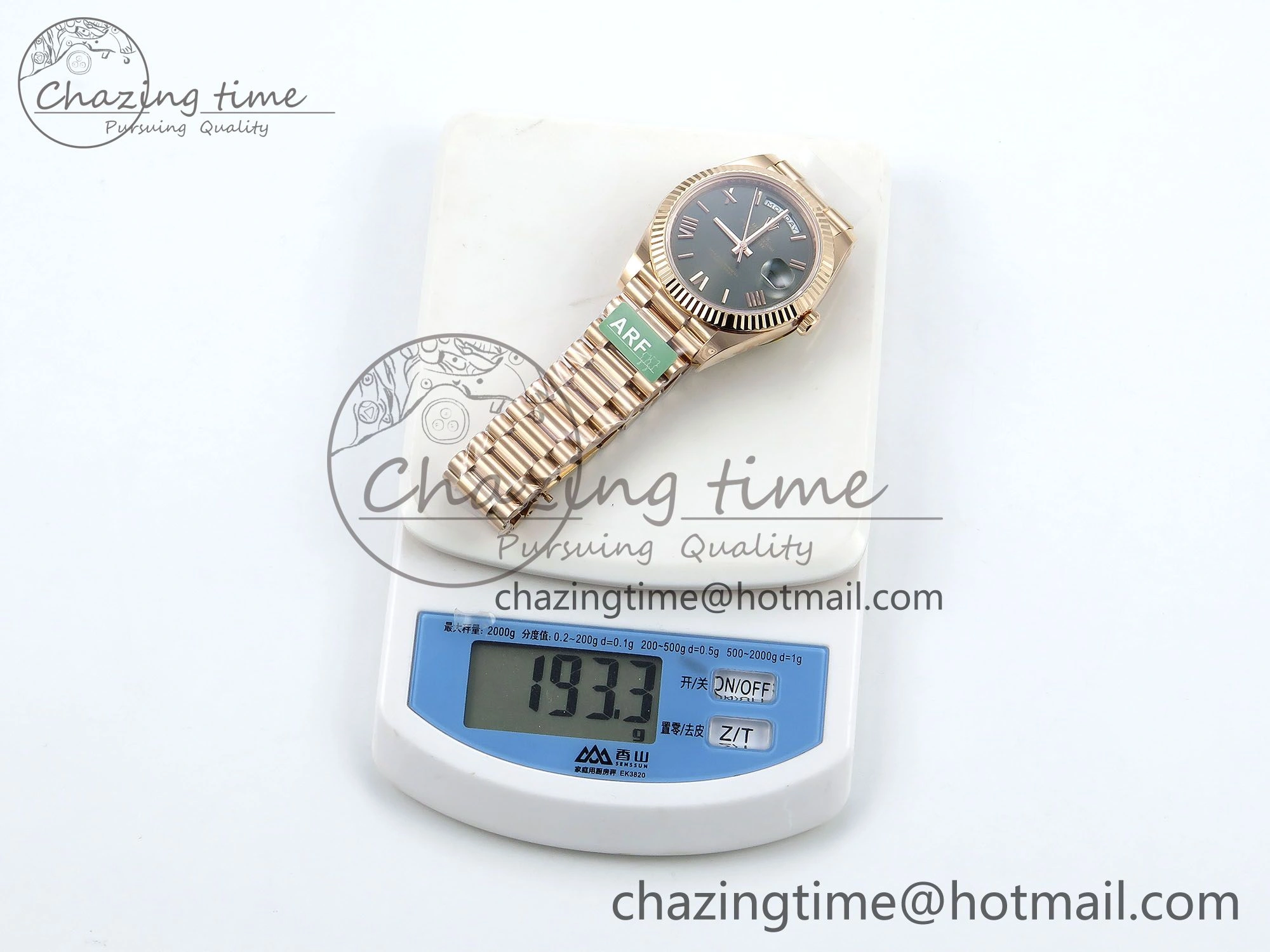 UrbanChic Day Date 40 RG 228235 ARF 1:1 Best Edition Green Roman Dial on President Bracelet VR3255 (Gain Weight） 1503