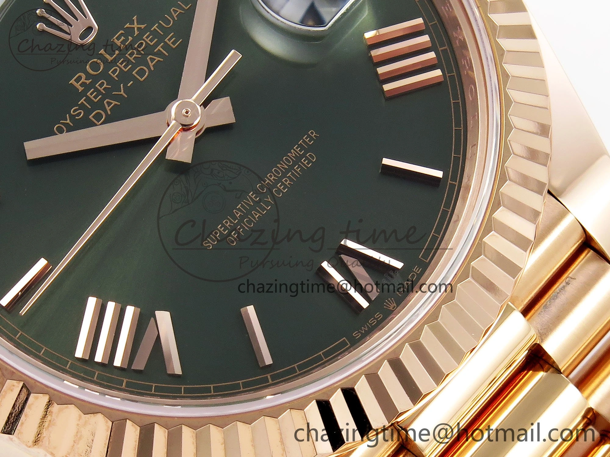 Day Date 40 RG 228235 ARF 1:1 Best Edition Green Roman Dial on President Bracelet VR Stretchable 1509