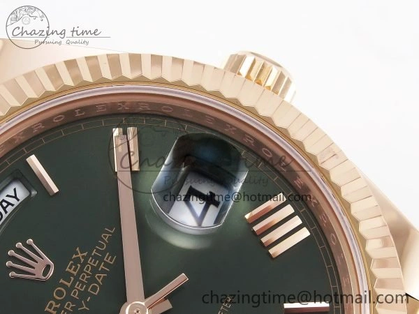 Day Date 40 RG 228235 ARF 1:1 Best Edition Green Roman Dial on President Bracelet VR Stretchable 1509