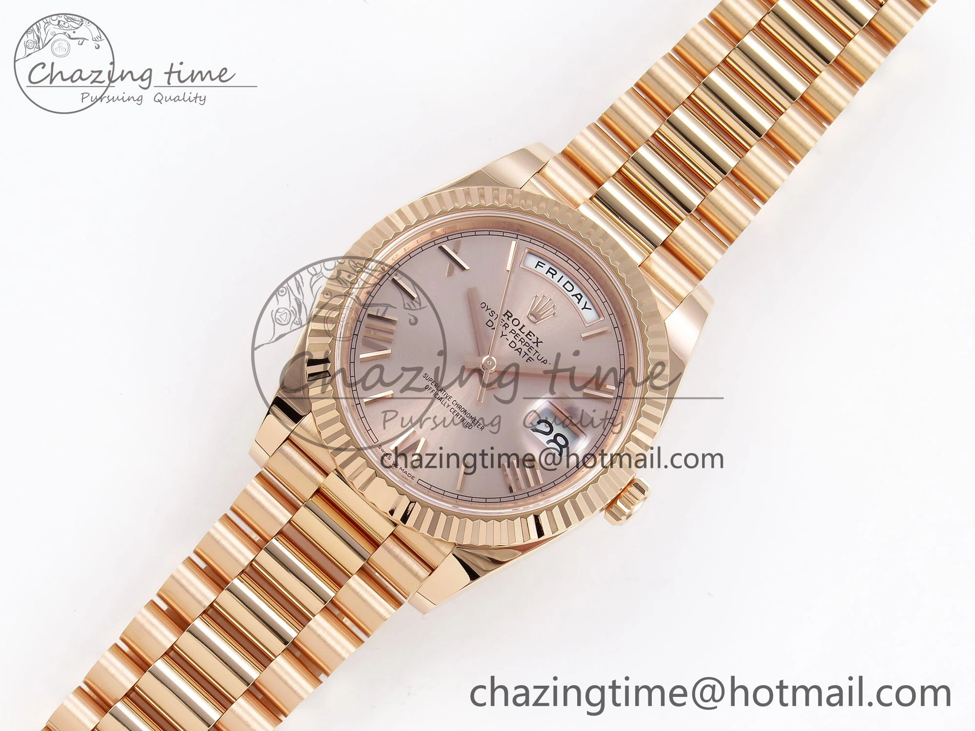 Day Date 40 RG 228235 ARF 1:1 Best Edition RG Roman Dial on President Bracelet VR Lightweight 1508