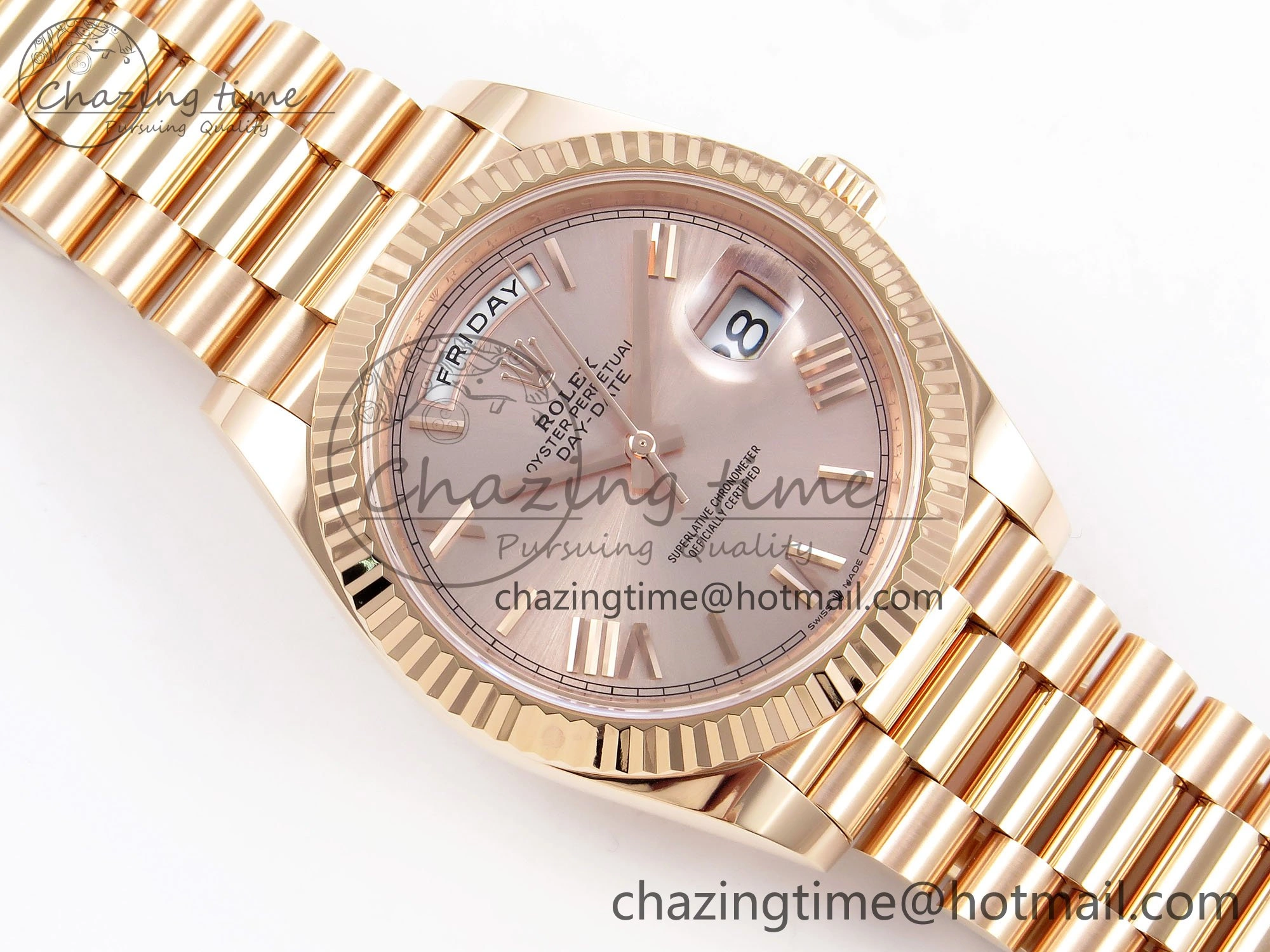 Day Date 40 RG 228235 ARF 1:1 Best Edition RG Roman Dial on President Bracelet VR Lightweight 1508