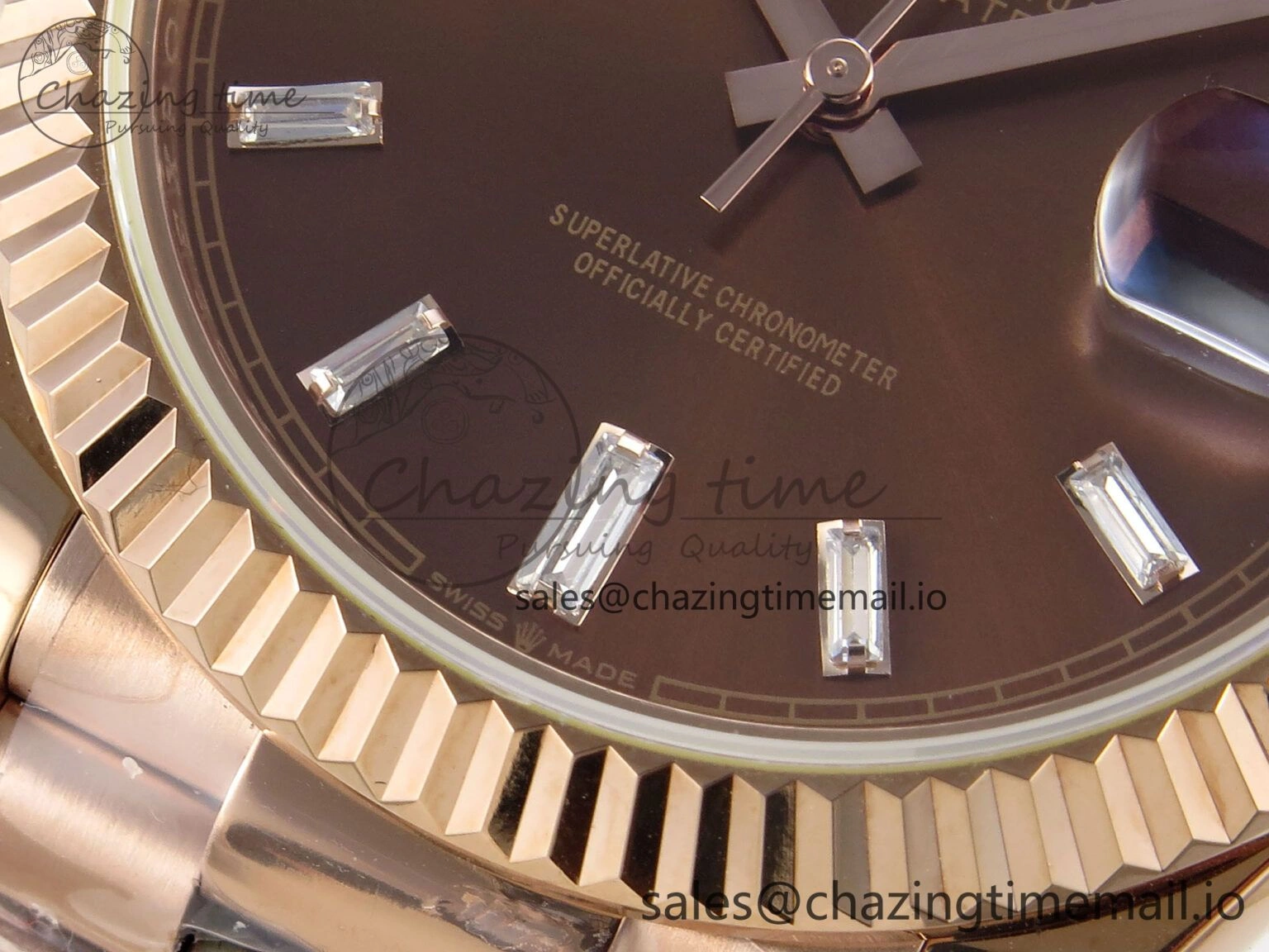 Affordable Day Date 40 RG 228235 KF 1:1 Best Edition Brown Crystal Dial on President Bracelet VR3255 (Gain Weight) 837