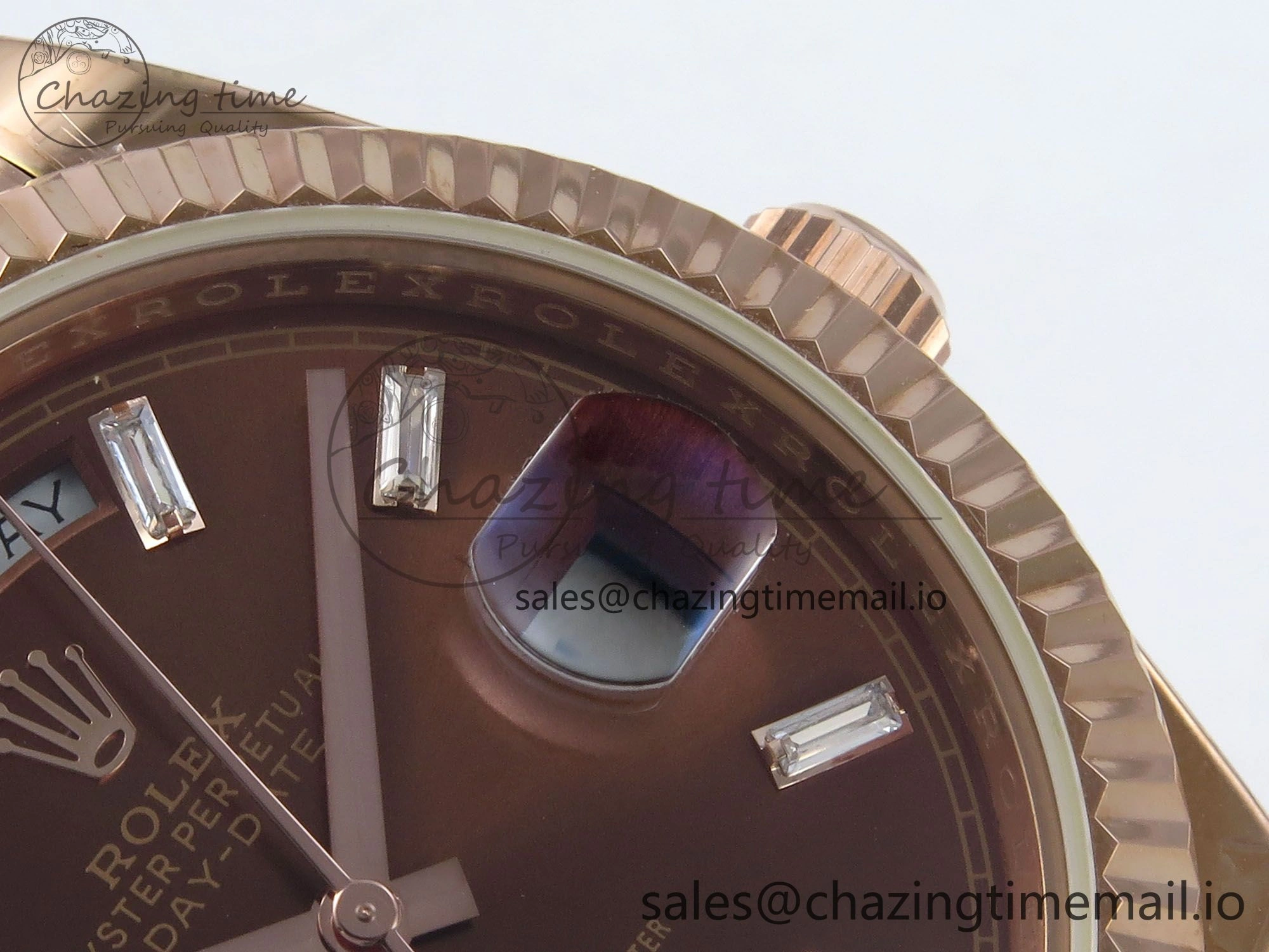 Affordable Day Date 40 RG 228235 KF 1:1 Best Edition Brown Crystal Dial on President Bracelet VR3255 (Gain Weight) 837
