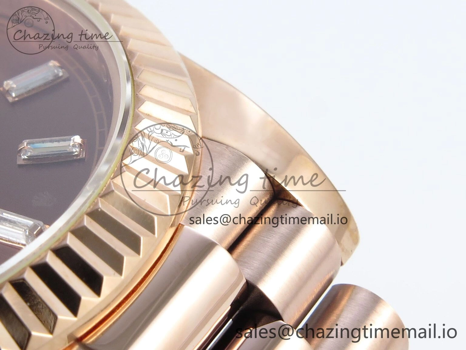 Affordable Day Date 40 RG 228235 KF 1:1 Best Edition Brown Crystal Dial on President Bracelet VR3255 (Gain Weight) 837