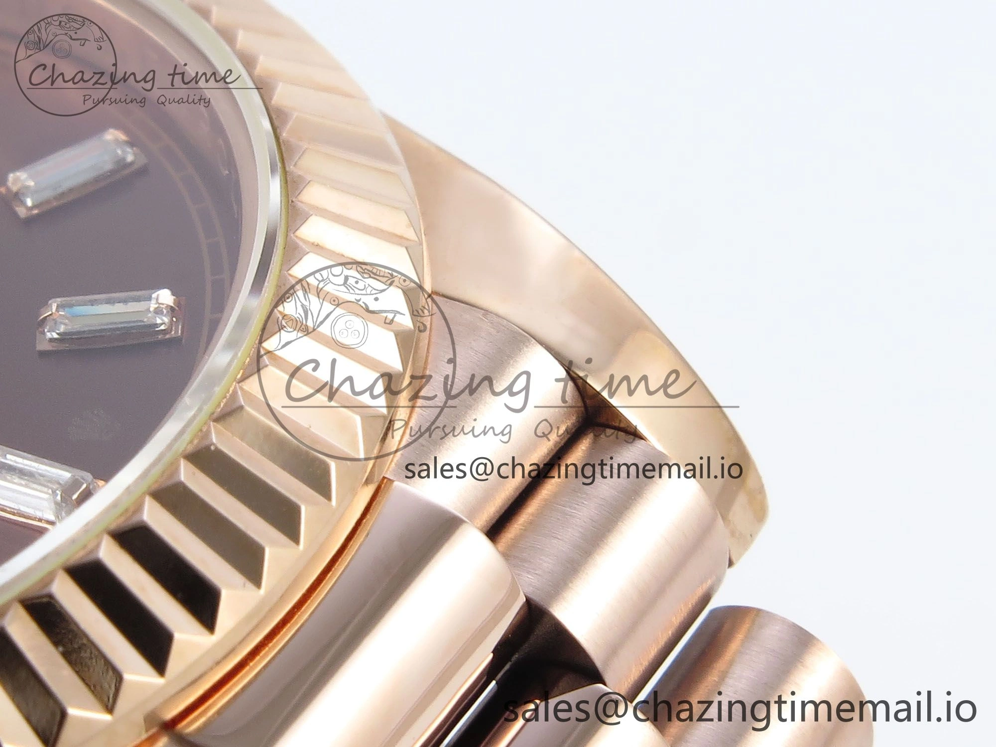 Affordable Day Date 40 RG 228235 KF 1:1 Best Edition Brown Crystal Dial on President Bracelet VR3255 (Gain Weight) 837