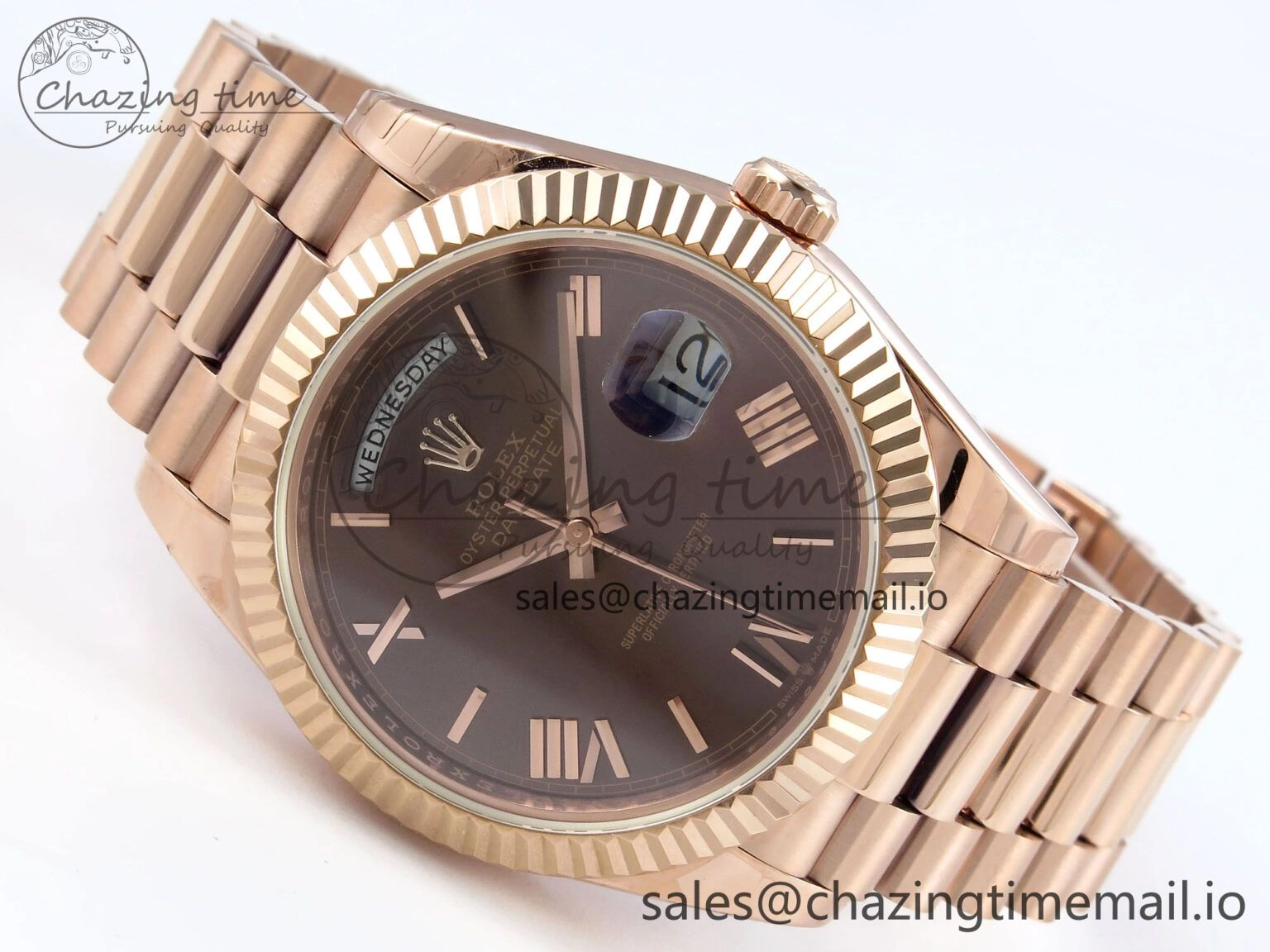 Efficient Day Date 40 RG 228235 KF 1:1 Best Edition Brown Roman Dial on President Bracelet VR3255 (Gain Weight) 838