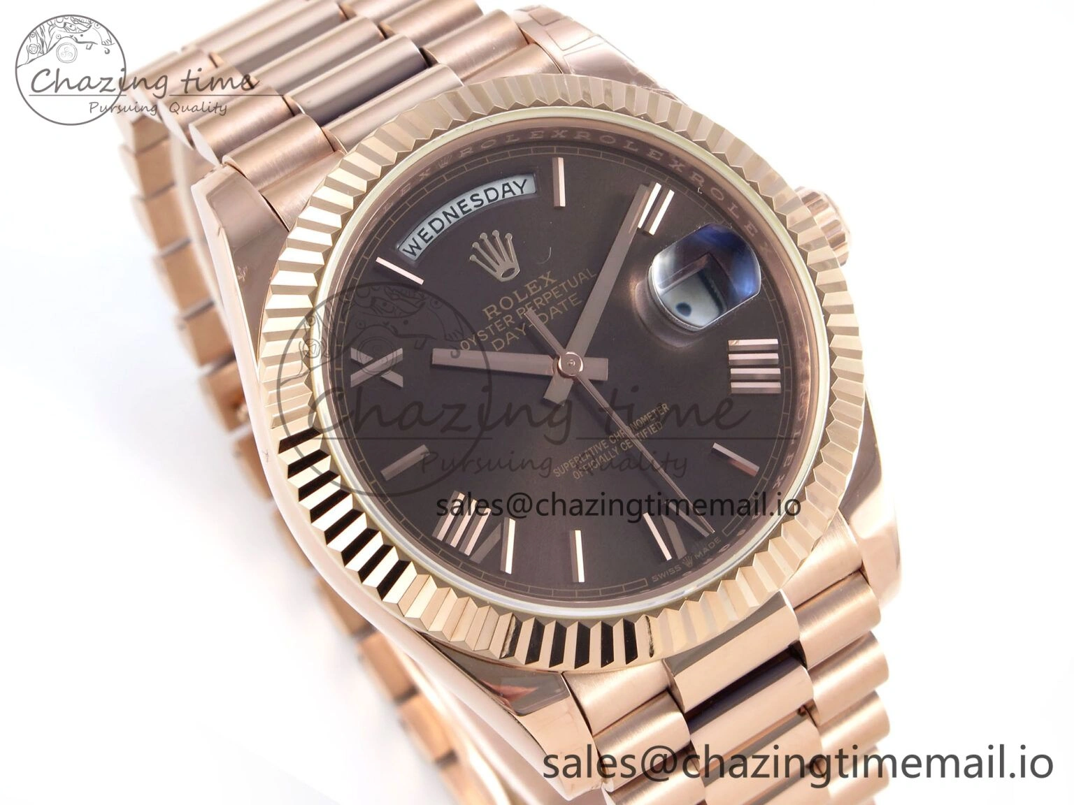 Efficient Day Date 40 RG 228235 KF 1:1 Best Edition Brown Roman Dial on President Bracelet VR3255 (Gain Weight) 838