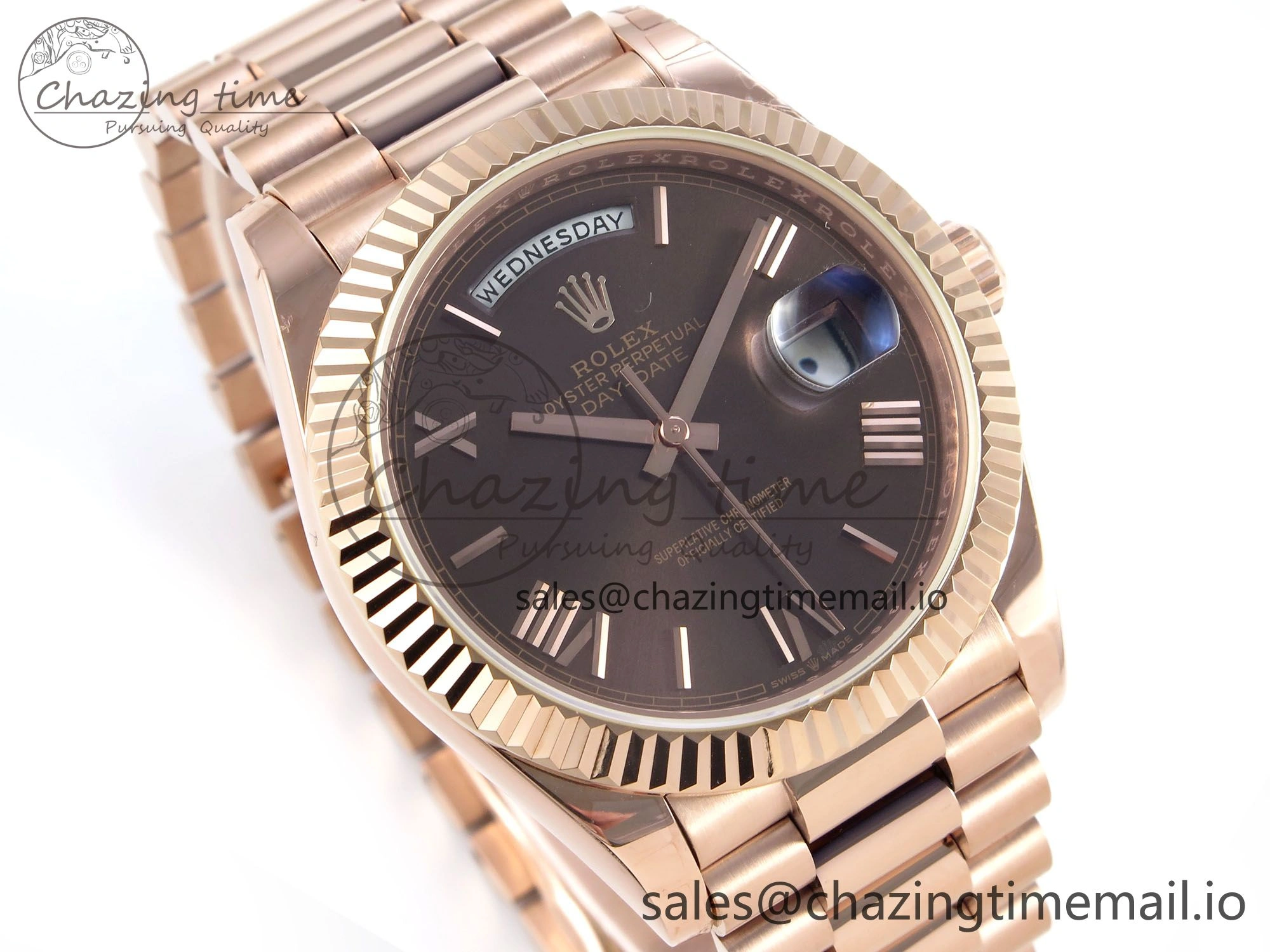 Efficient Day Date 40 RG 228235 KF 1:1 Best Edition Brown Roman Dial on President Bracelet VR3255 (Gain Weight) 838