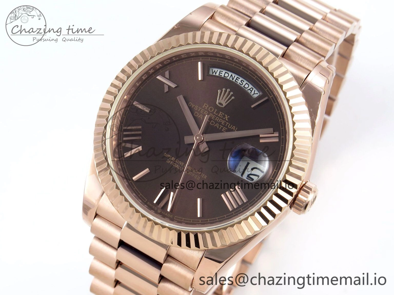Efficient Day Date 40 RG 228235 KF 1:1 Best Edition Brown Roman Dial on President Bracelet VR3255 (Gain Weight) 838