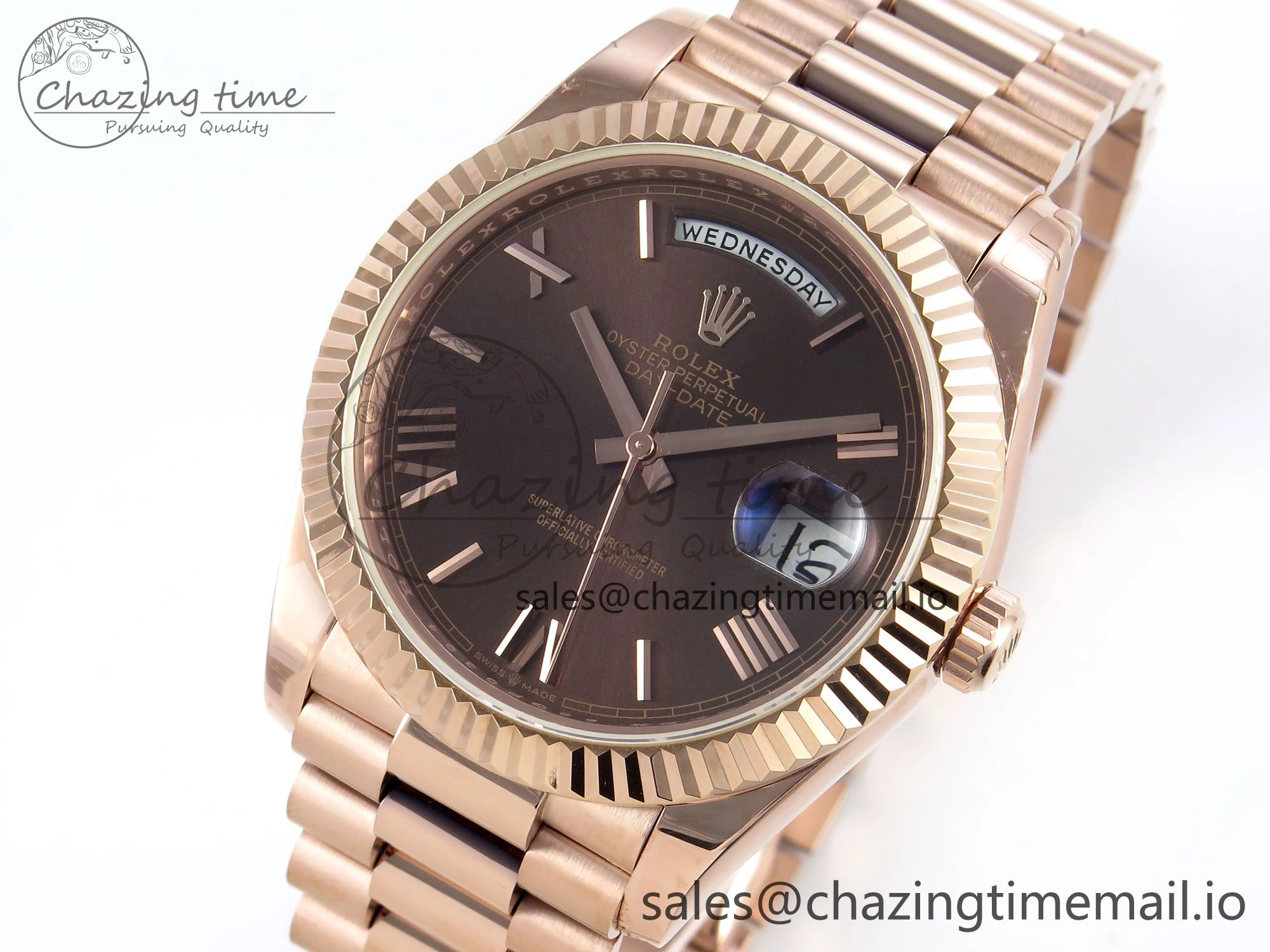 Efficient Day Date 40 RG 228235 KF 1:1 Best Edition Brown Roman Dial on President Bracelet VR3255 (Gain Weight) 838