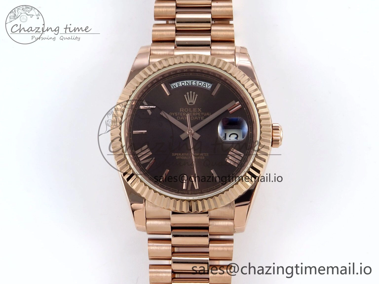 Efficient Day Date 40 RG 228235 KF 1:1 Best Edition Brown Roman Dial on President Bracelet VR3255 (Gain Weight) 838