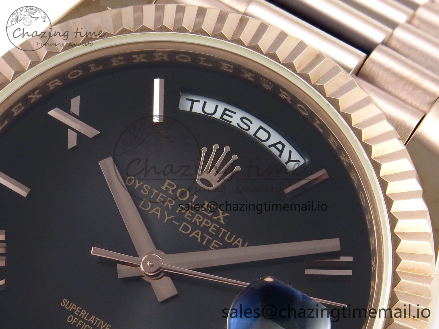 Chic Day Date 40 RG 228235 KF 1:1 Best Edition Gray Roman Dial on President Bracelet VR3255 (Gain Weight) 833