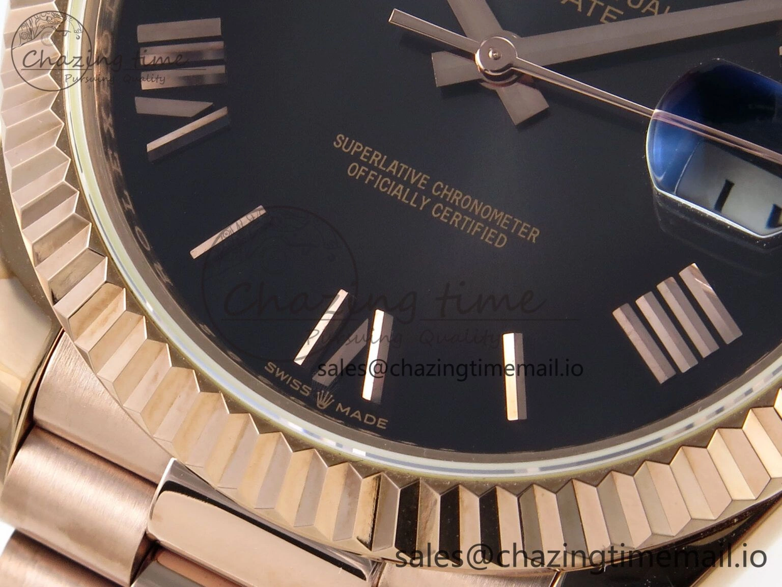 Chic Day Date 40 RG 228235 KF 1:1 Best Edition Gray Roman Dial on President Bracelet VR3255 (Gain Weight) 833