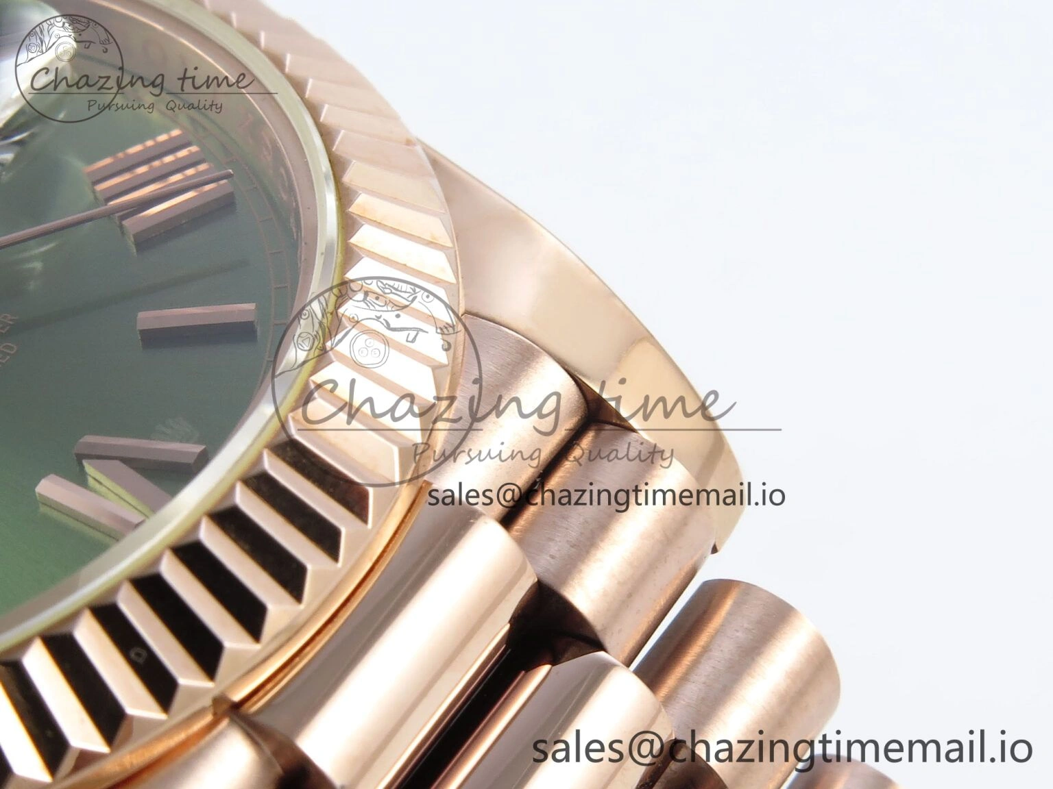 Day Date 40 RG 228235 KF 1:1 Best Edition Green Roman Dial on President Bracelet VR3255 (Gain Weight) Upgraded 834
