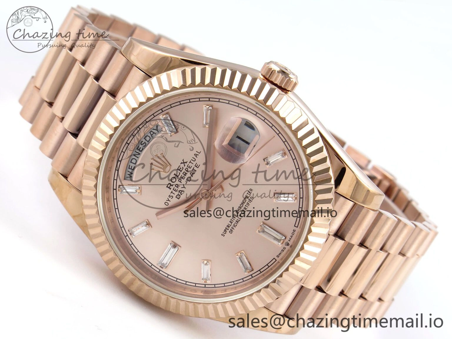 Colorful Day Date 40 RG 228235 KF 1:1 Best Edition RG Crystal Dial on President Bracelet VR3255 (Gain Weight) 836