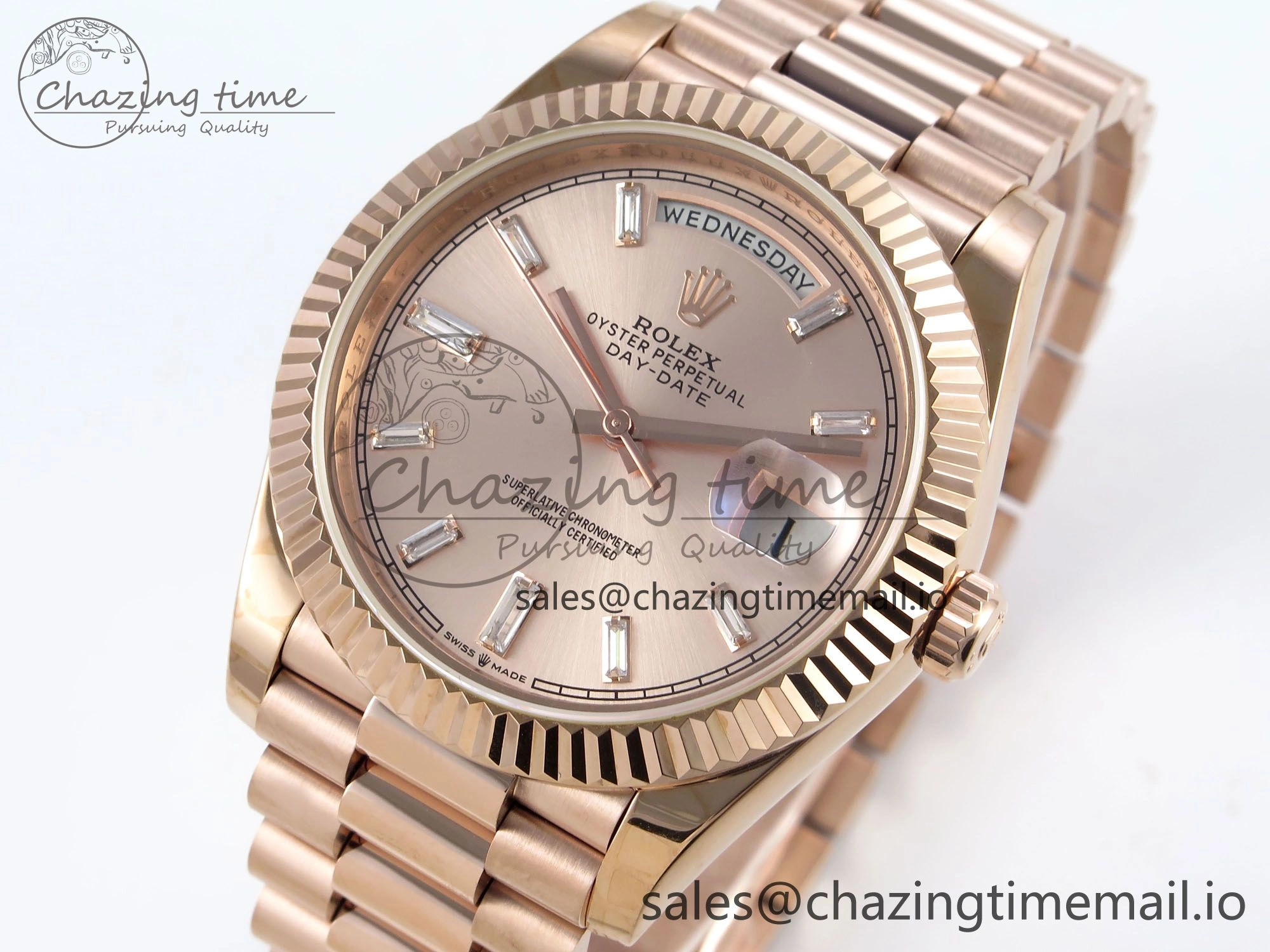 Colorful Day Date 40 RG 228235 KF 1:1 Best Edition RG Crystal Dial on President Bracelet VR3255 (Gain Weight) 836