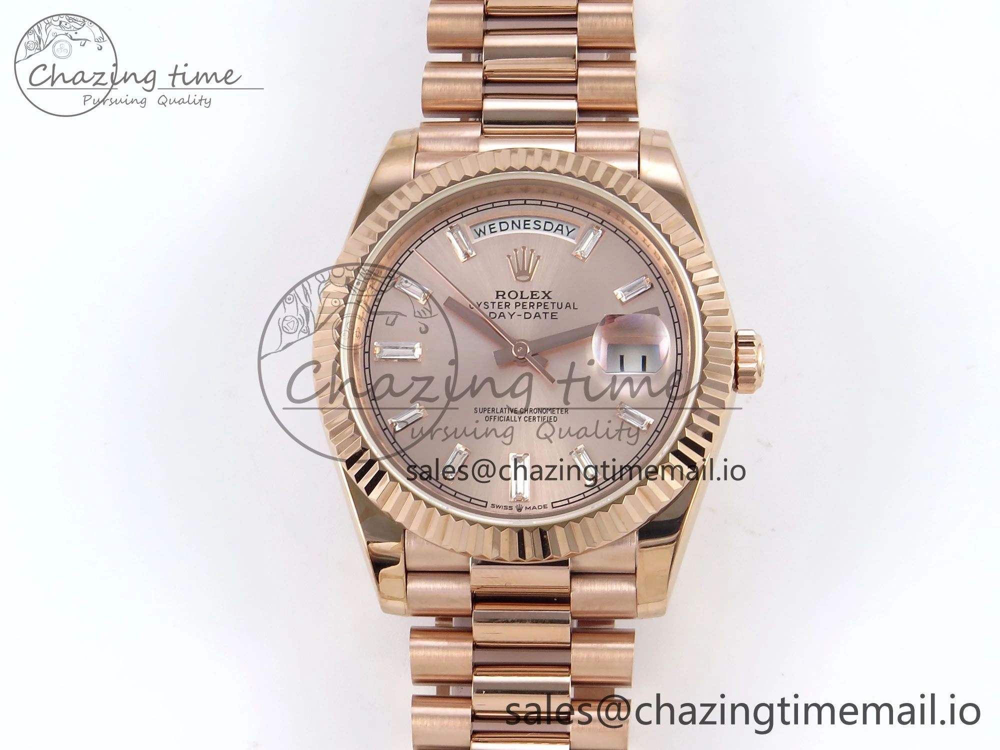 Colorful Day Date 40 RG 228235 KF 1:1 Best Edition RG Crystal Dial on President Bracelet VR3255 (Gain Weight) 836
