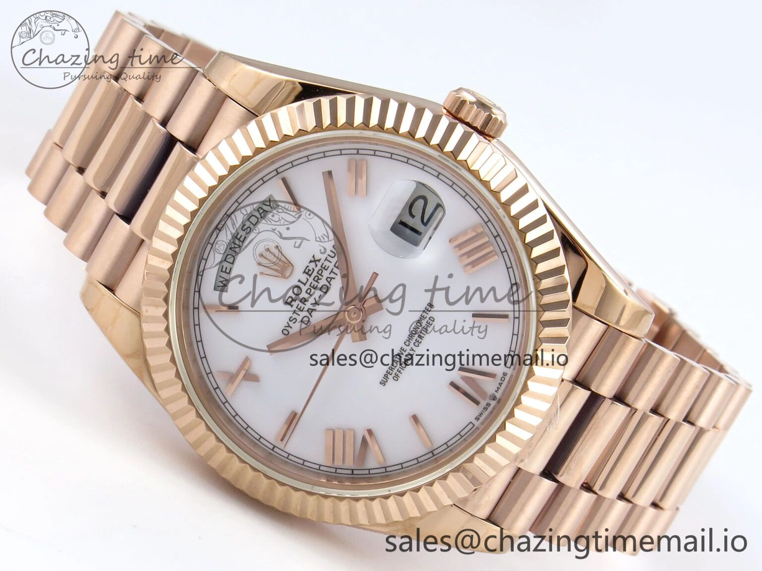 Day Date 40 RG 228235 KF 1:1 Best Edition White Roman Dial on President Bracelet VR3255 (Gain Weight) WaterResistant 832