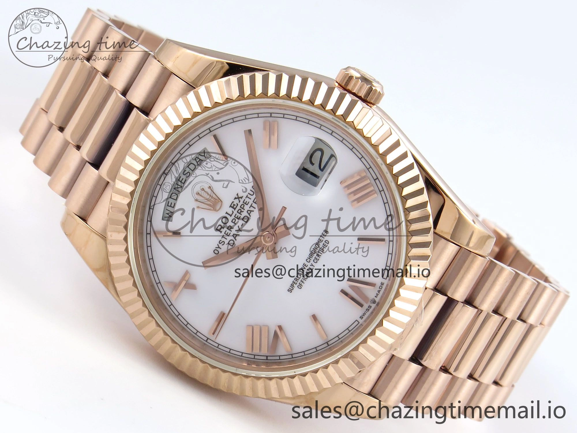 Day Date 40 RG 228235 KF 1:1 Best Edition White Roman Dial on President Bracelet VR3255 (Gain Weight) WaterResistant 832