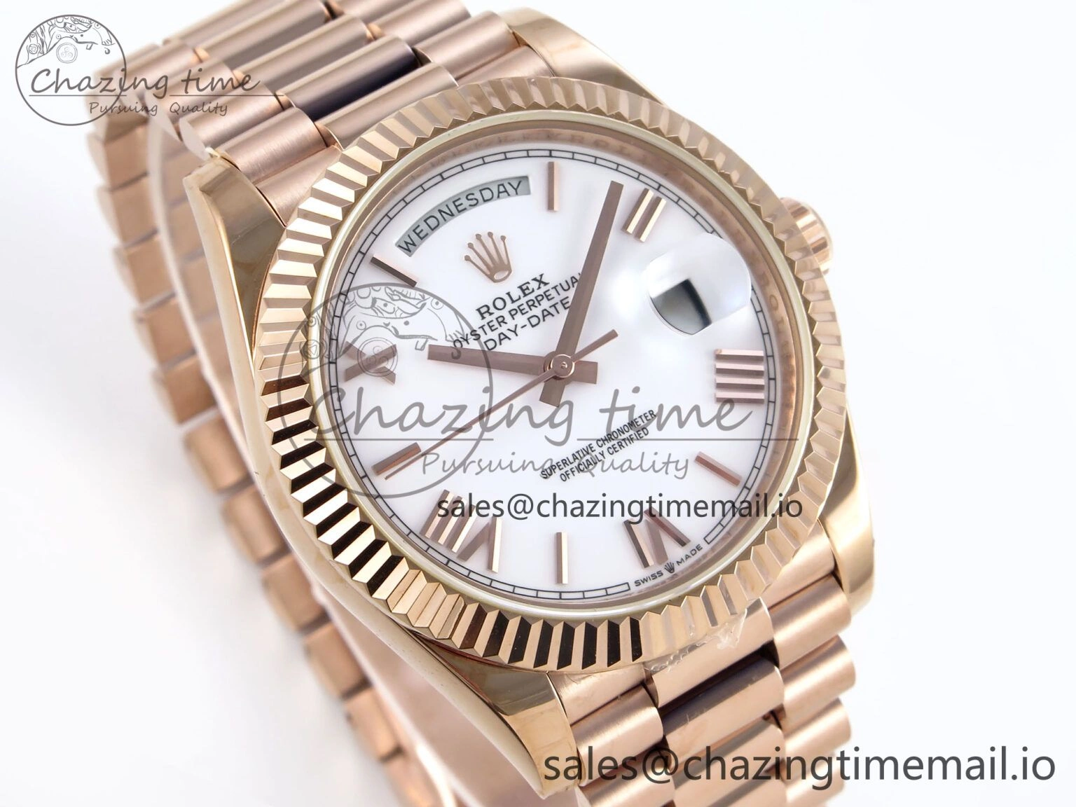 Day Date 40 RG 228235 KF 1:1 Best Edition White Roman Dial on President Bracelet VR3255 (Gain Weight) WaterResistant 832