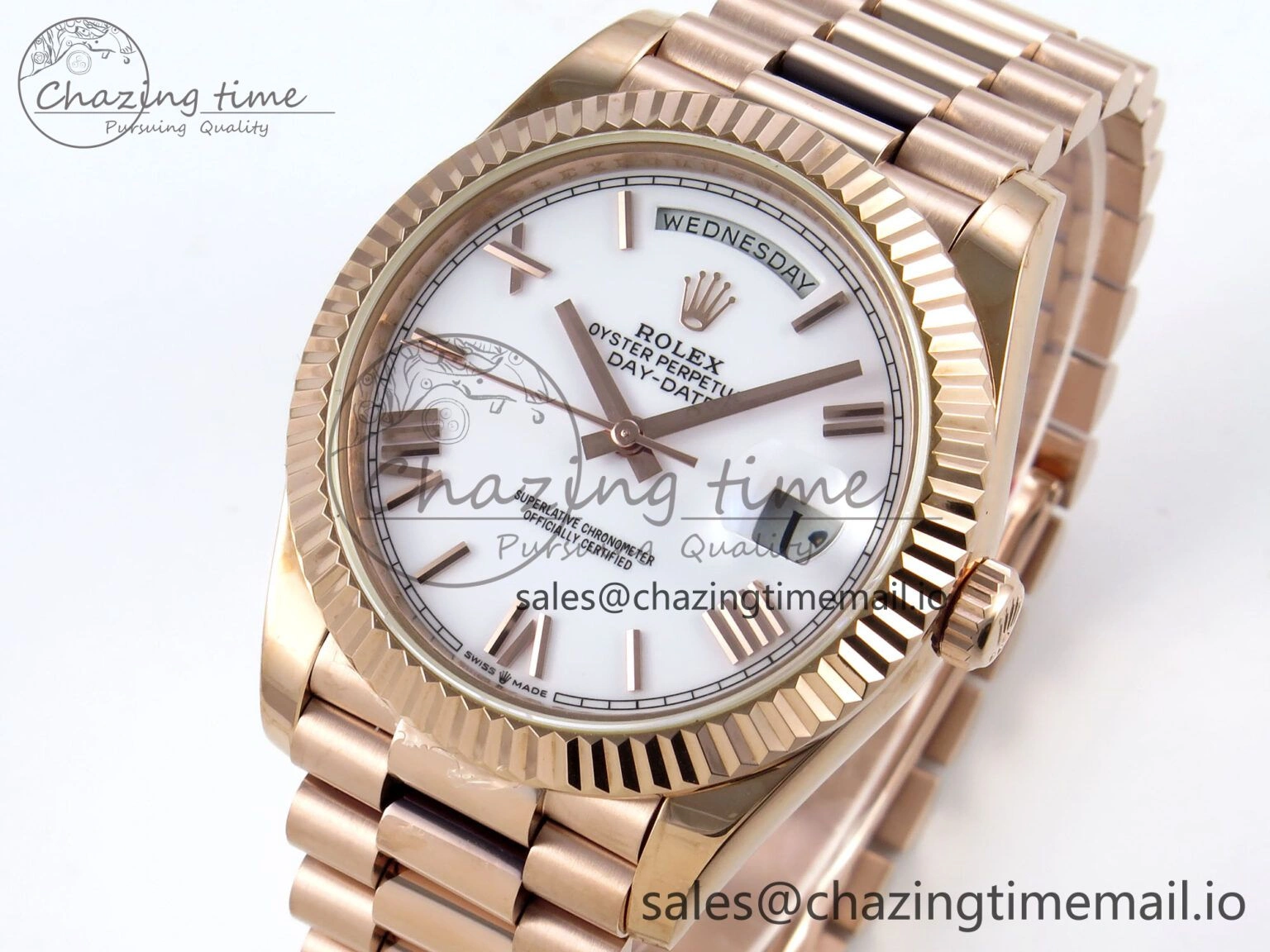 Day Date 40 RG 228235 KF 1:1 Best Edition White Roman Dial on President Bracelet VR3255 (Gain Weight) WaterResistant 832