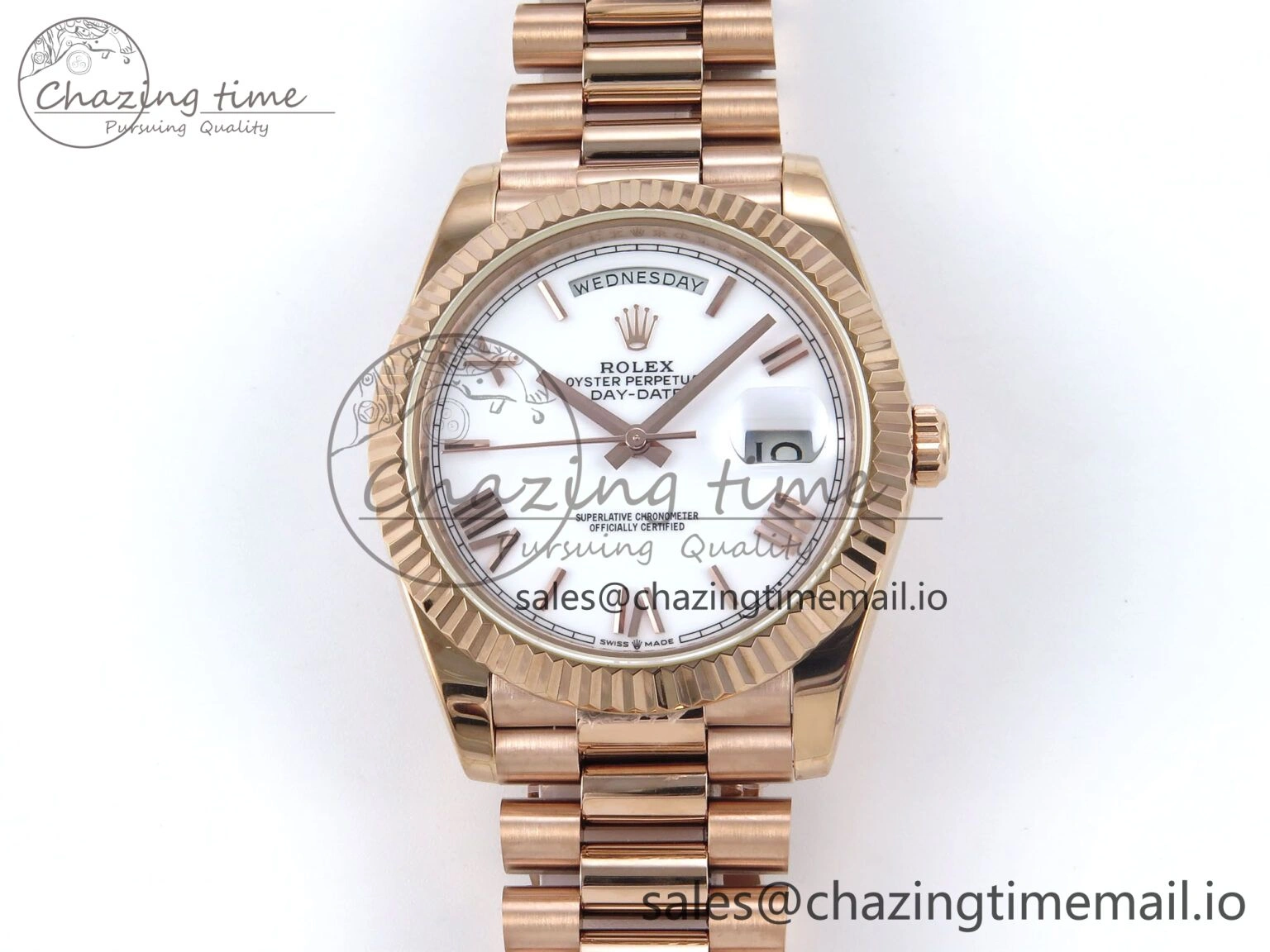 Day Date 40 RG 228235 KF 1:1 Best Edition White Roman Dial on President Bracelet VR3255 (Gain Weight) WaterResistant 832