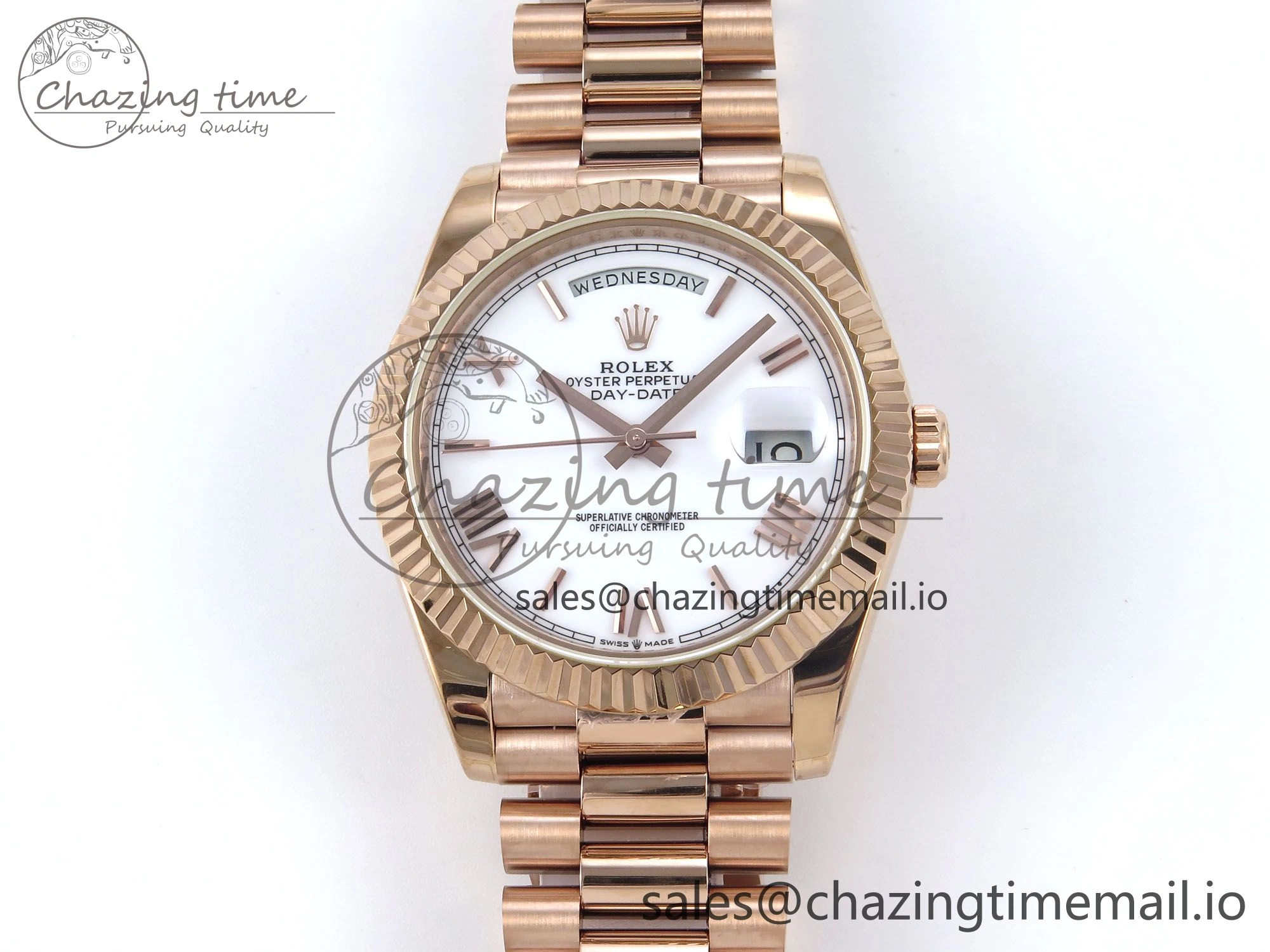 Day Date 40 RG 228235 KF 1:1 Best Edition White Roman Dial on President Bracelet VR3255 (Gain Weight) WaterResistant 832