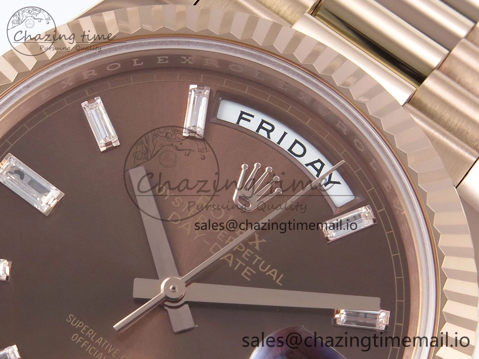 ComfortFit Day Date 40 RG 228235 Noob 1:1 Best Edition Brown Crystal Dial on President Bracelet A2836 (Gain Weight) 790