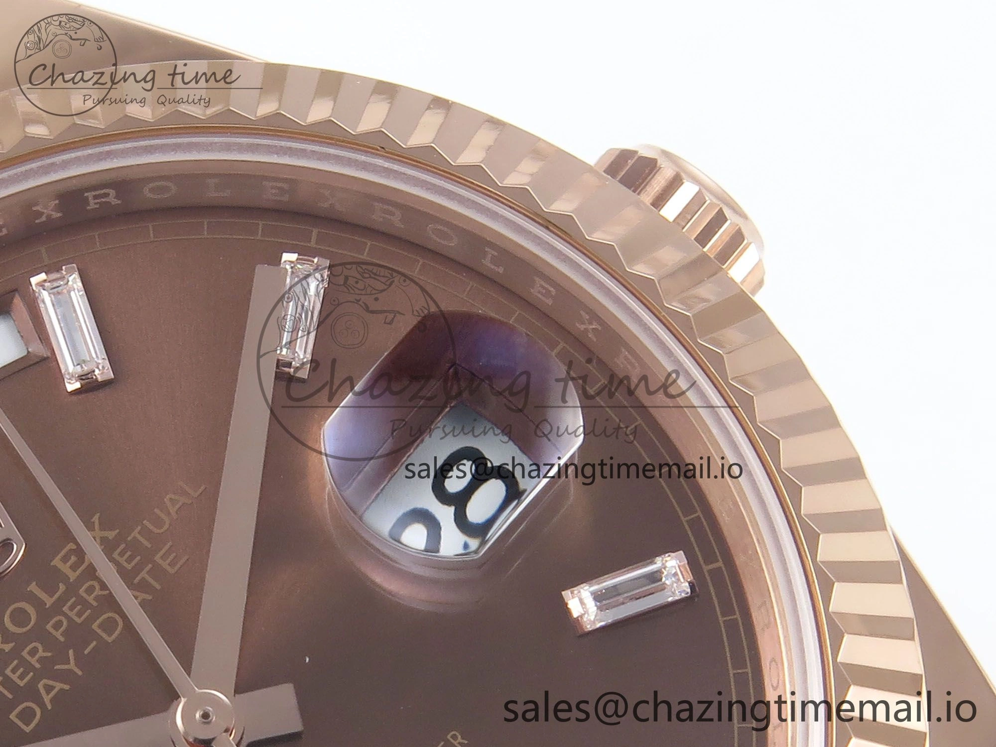 ComfortFit Day Date 40 RG 228235 Noob 1:1 Best Edition Brown Crystal Dial on President Bracelet A2836 (Gain Weight) 790